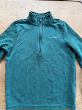 Vineyard Vines Kids Teal Quarter-Zip Pullover